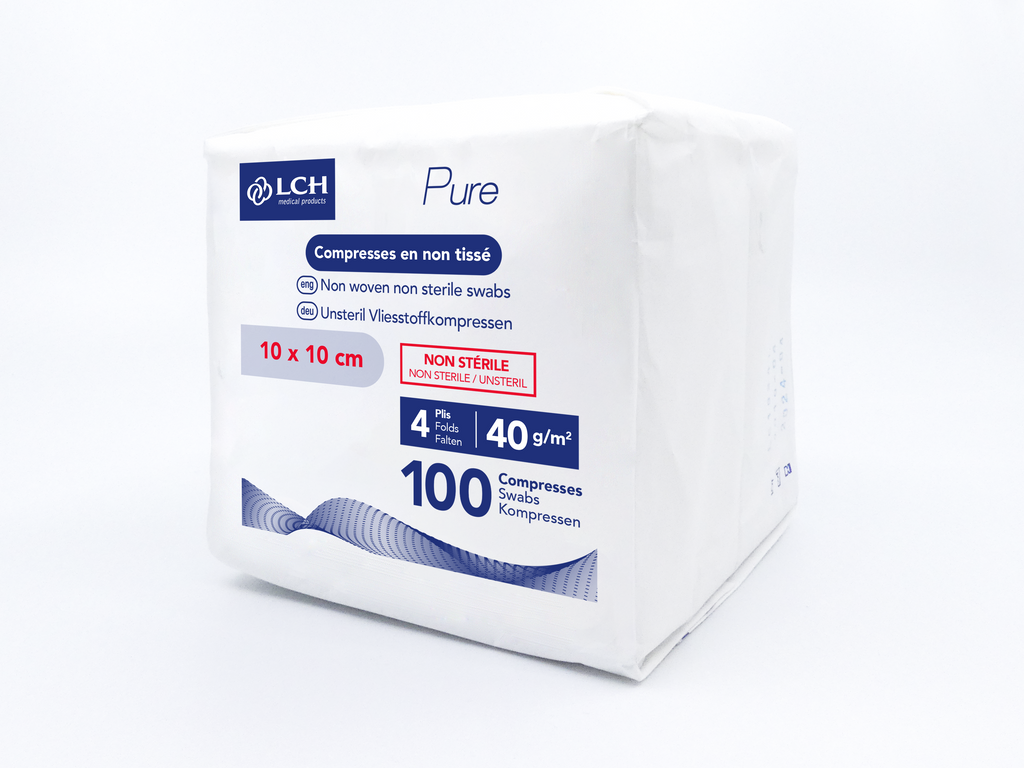 Compresses non tissées non stériles Pure N40 - Paquet de 100 compresses