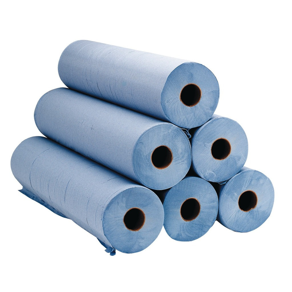 Drap ouaté lisse bleu - 50 x 38 cm - 6 rouleaux