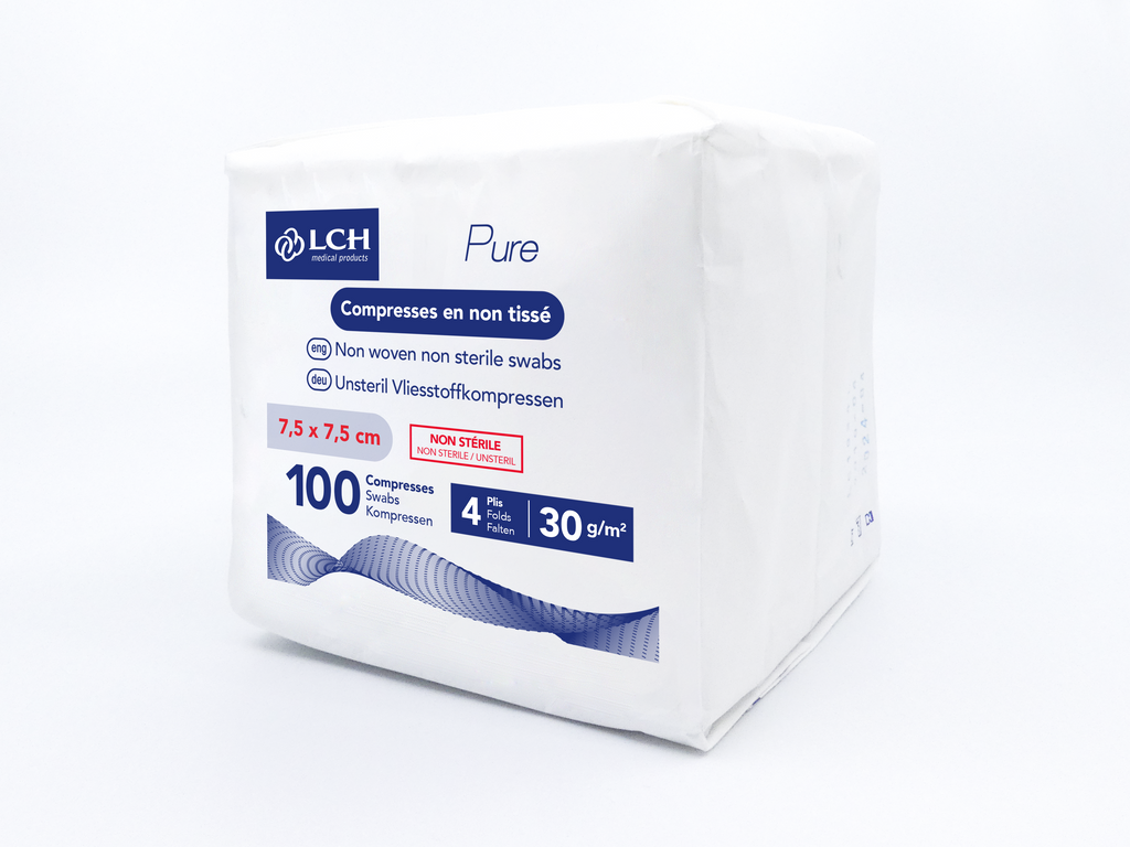 Compresses en non tissés non stériles PURE N30 - LCH - Boite de 100