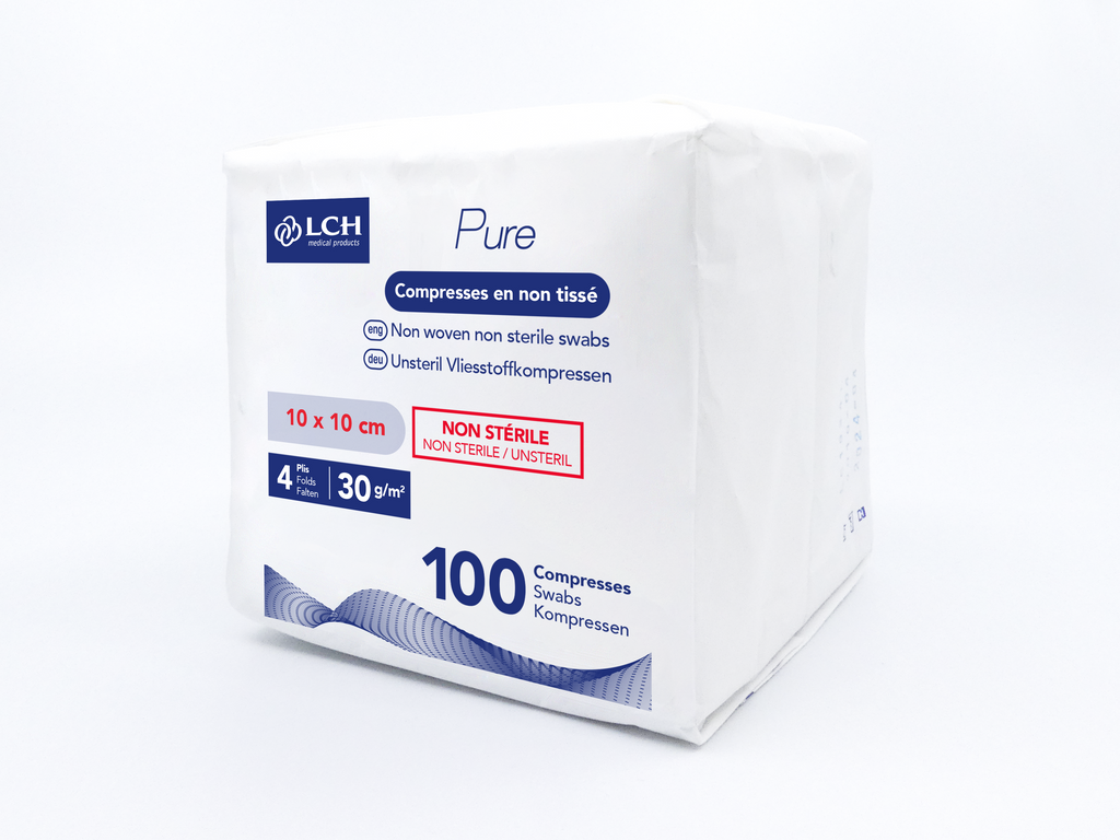 Compresses en non tissés non stériles PURE N30 - LCH - Boite de 100
