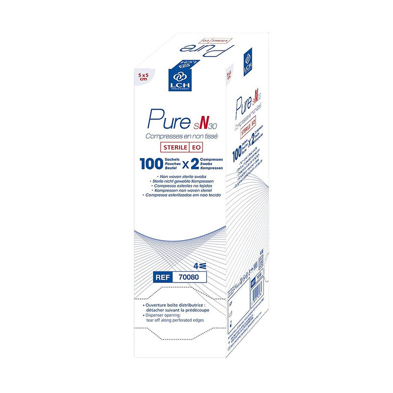 Compresses en non tissé stériles 30g LCH - 5x5cm