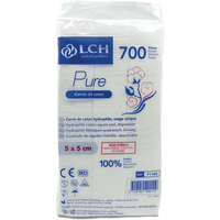 Carrés de coton 5 x 5cm LCH Pure - Sachet de 700