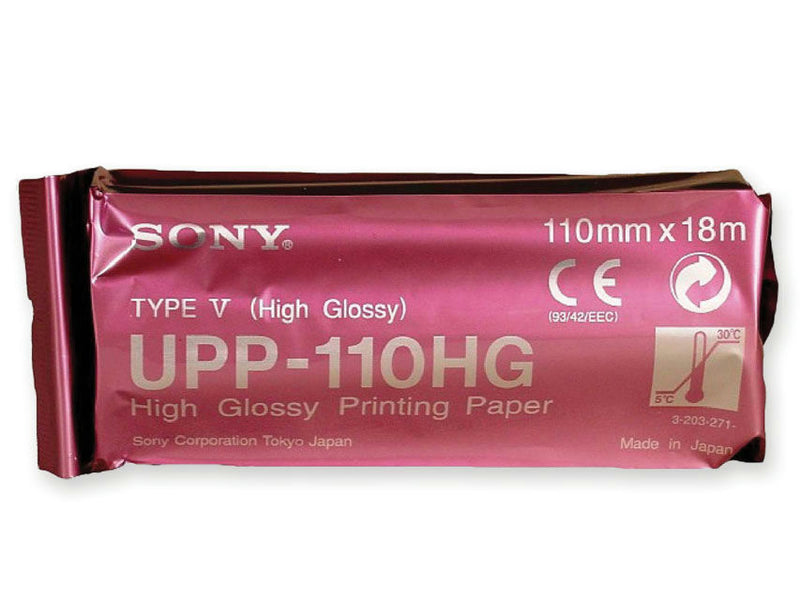 Papier thermique noir et blanc brillant Sony UPP-110 HG 110 mmx18m-Boîte de 10