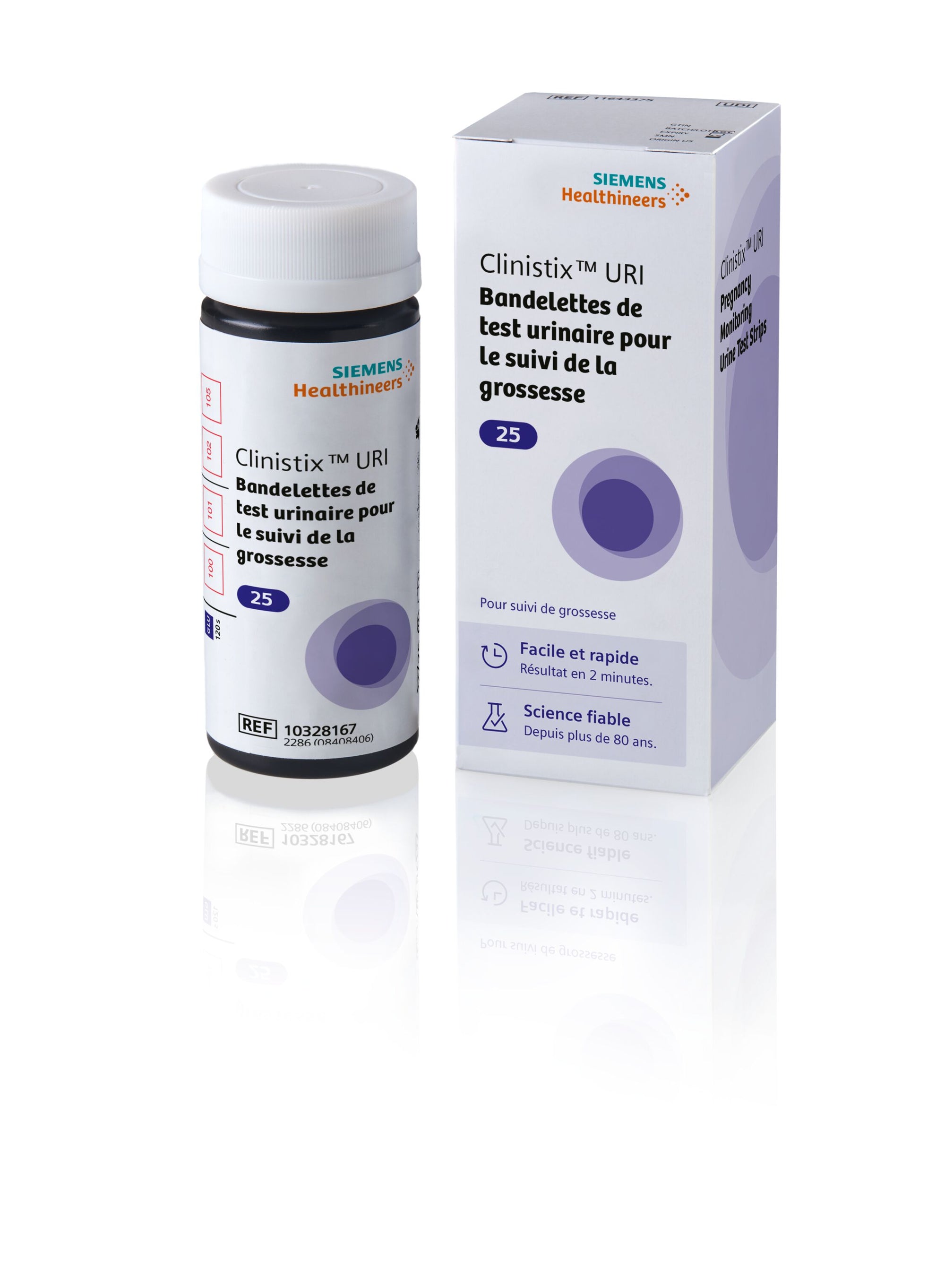 Bandelettes urinaires Clinistix URI - 4 paramètres suivi grossesse x25