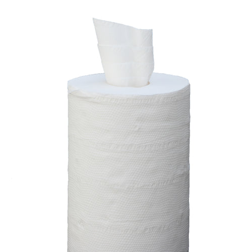 Essuie-tout gaufré Papeco blanc pur 2 plis – 12 rouleaux de 285 formats