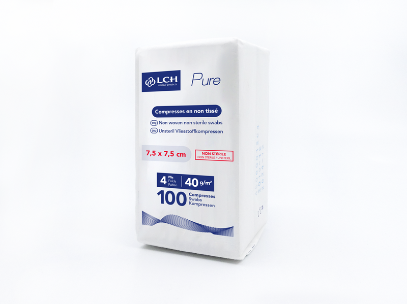Compresses non tissées non stériles Pure N40 - Paquet de 100 compresses