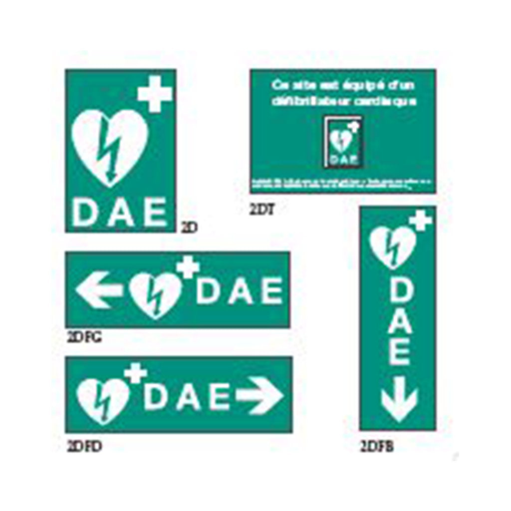 Pack de 5 signalétiques DAE