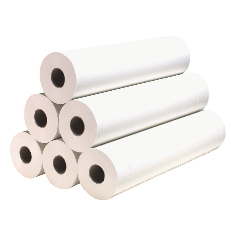 Drap d'examen blanc lisse 50x38cm - 12 rouleaux