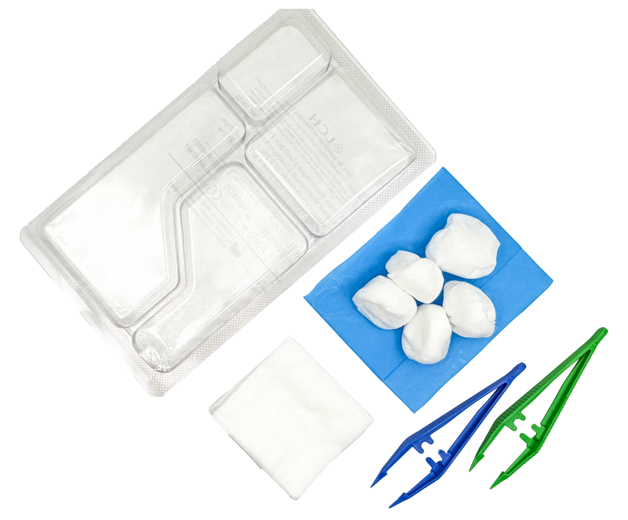 Set de pansement 2 stérile avec champ de soin - Lot de 5 sets