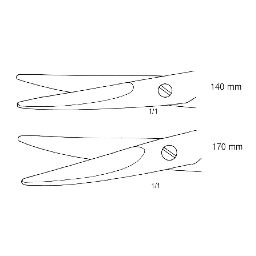 Ciseaux Mayo courbés 140 mm inox