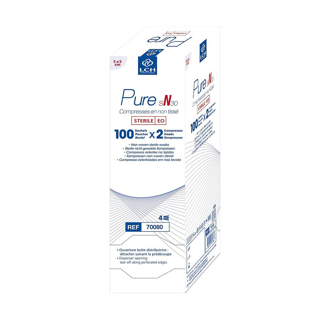 Compresses en non tissé stériles 30g LCH - 5x5cm