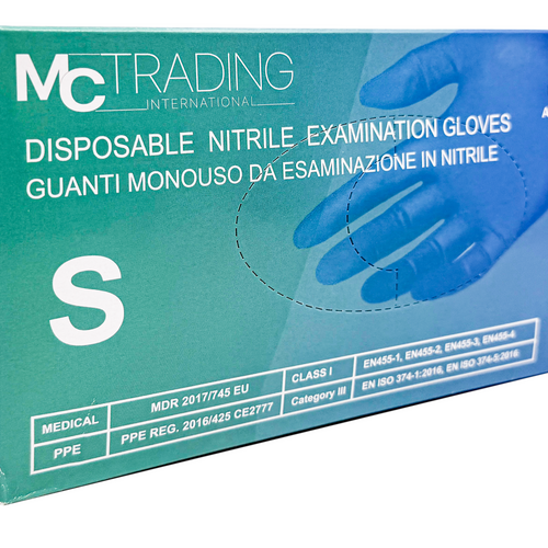 Gants de protection et d'examen en nitrile - Bleu - Boite de 100