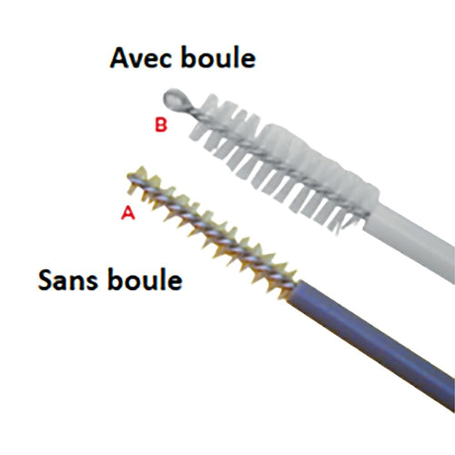 Brossette endocervicale avec boule diamètre 5,5mm Gyneas - boite de 50