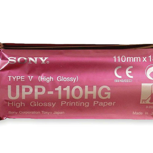 Papier thermique noir et blanc brillant Sony UPP-110 HG 110 mmx18m-Boîte de 10