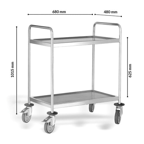 Guéridon Inox soudé à 2 ou 3 plateaux 600x400mm