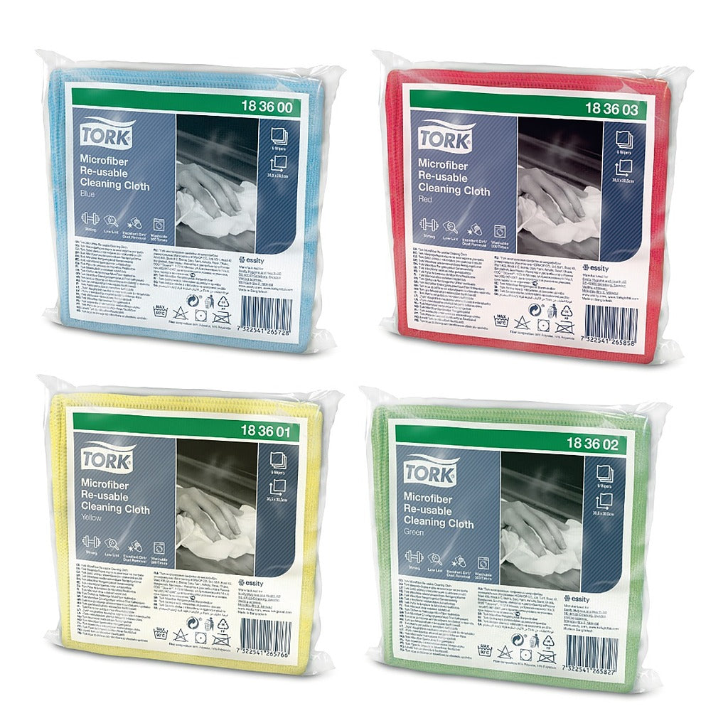 Tork Chiffon de Nettoyage Microfibre réutilisable - 6 lavettes