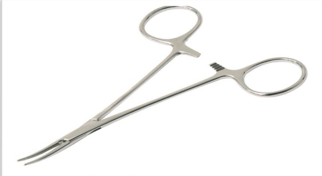 Pince hémostatique Halstead courbée sans griffe 120 mm - Boîte de 10