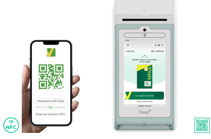 Lecteur de carte vitale PC/SC trifente - Sans contact NFC - QR code PRIUM PRO +