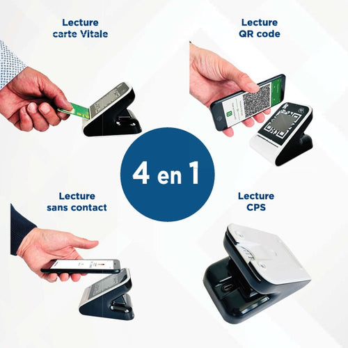 Lecteur de carte vitale PC/SC bifente et sans contact KAP-4CV